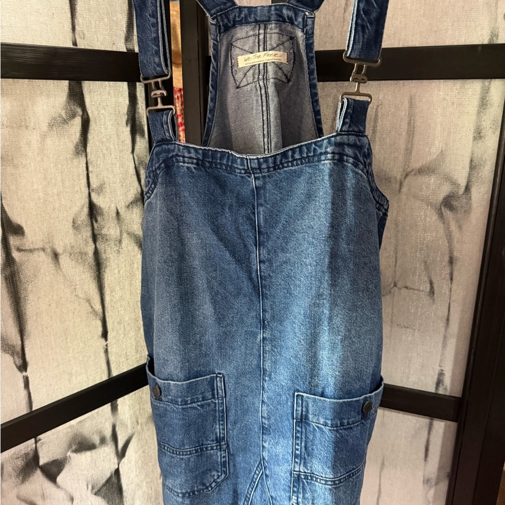 Free People Blue Denim Overalls